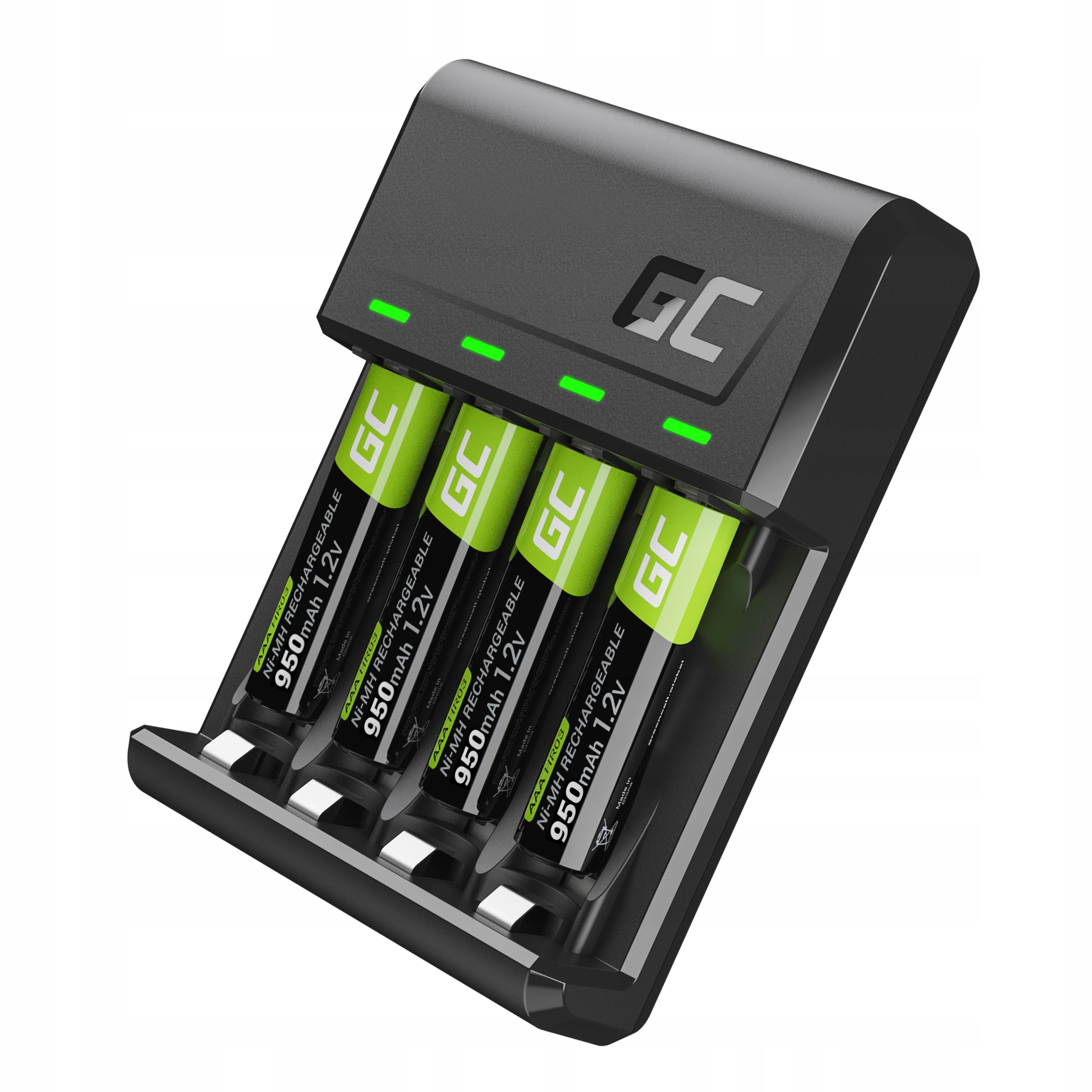 Green Cell VitalCharger 4 AA, AAA nabíjačka + Green Cell AAA (R3) 950 mAh nikel-metal hydridová (NiMH) batéria 4 ks.